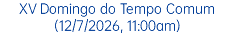 XV Domingo do Tempo Comum (12/7/2026, 11:00am)
