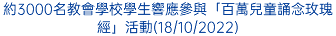 約3000名教會學校學生響應參與「百萬兒童誦念玫瑰經」活動(18/10/2022)