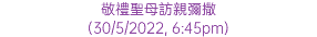 敬禮聖母訪親彌撒 (30/5/2022, 6:45pm)