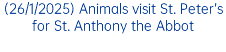 (26/1/2025) Animals visit St. Peter’s for St. Anthony the Abbot