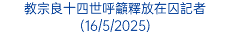 教宗良十四世呼籲釋放在囚記者(16/5/2025)