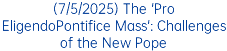 (7/5/2025) The 'Pro EligendoPontifice Mass': Challenges of the New Pope