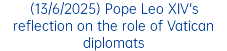 (13/6/2025) Pope Leo XIV's reflection on the role of Vatican diplomats