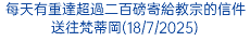 每天有重達超過二百磅寄給教宗的信件送往梵蒂岡(18/7/2025)
