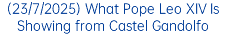 (23/7/2025) What Pope Leo XIV Is Showing from Castel Gandolfo