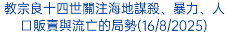 教宗良十四世關注海地謀殺、暴力、人口販賣與流亡的局勢(16/8/2025)