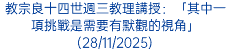 教宗良十四世週三教理講授：「其中一項挑戰是需要有默觀的視角」(28/11/2025)