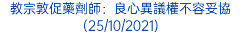 教宗敦促藥劑師：良心異議權不容妥協 (25/10/2021)