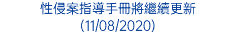 性侵案指導手冊將繼續更新 (11/08/2020)