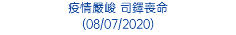 疫情嚴峻 司鐸喪命 (08/07/2020)