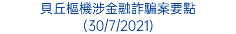 貝丘樞機涉金融詐騙案要點 (30/7/2021)