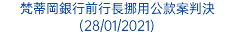 梵蒂岡銀行前行長挪用公款案判決 (28/01/2021)