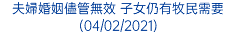 夫婦婚姻儘管無效 子女仍有牧民需要 (04/02/2021)