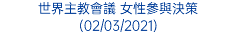 世界主教會議 女性參與決策 (02/03/2021)