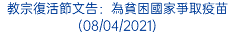 教宗復活節文告：為貧困國家爭取疫苗 (08/04/2021)