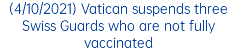 (4/10/2021) Vatican suspends three Swiss Guards who are not fully vaccinated