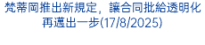 梵蒂岡推出新規定，讓合同批給透明化再邁出一步(17/8/2025)