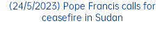 (24/5/2023) Pope Francis calls for ceasefire in Sudan