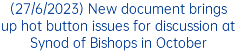 (27/6/2023) New document brings up hot button issues for discussion at Synod of Bishops in October