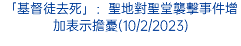 「基督徒去死」：聖地對聖堂襲擊事件增加表示擔憂(10/2/2023)