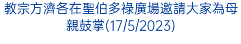 教宗方濟各在聖伯多祿廣場邀請大家為母親鼓掌(17/5/2023)