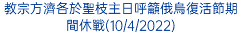 教宗方濟各於聖枝主日呼籲俄烏復活節期間休戰(10/4/2022)