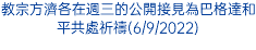 教宗方濟各在週三的公開接見為巴格達和平共處祈禱(6/9/2022)