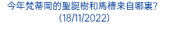 今年梵蒂岡的聖誕樹和馬槽來自哪裏？(18/11/2022)