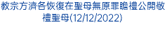 教宗方濟各恢復在聖母無原罪瞻禮公開敬禮聖母(12/12/2022)