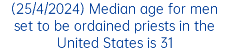 (25/4/2024) Median age for men set to be ordained priests in the United States is 31